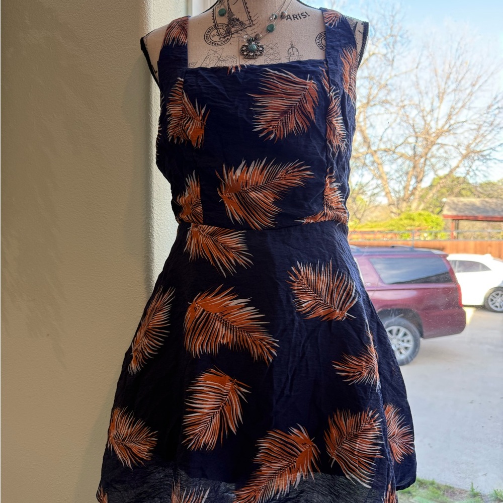Very J Navy Floral Blouse